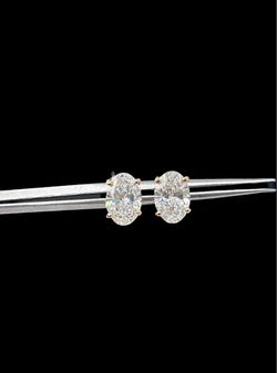 14k yellow gold push back Diamond earrings