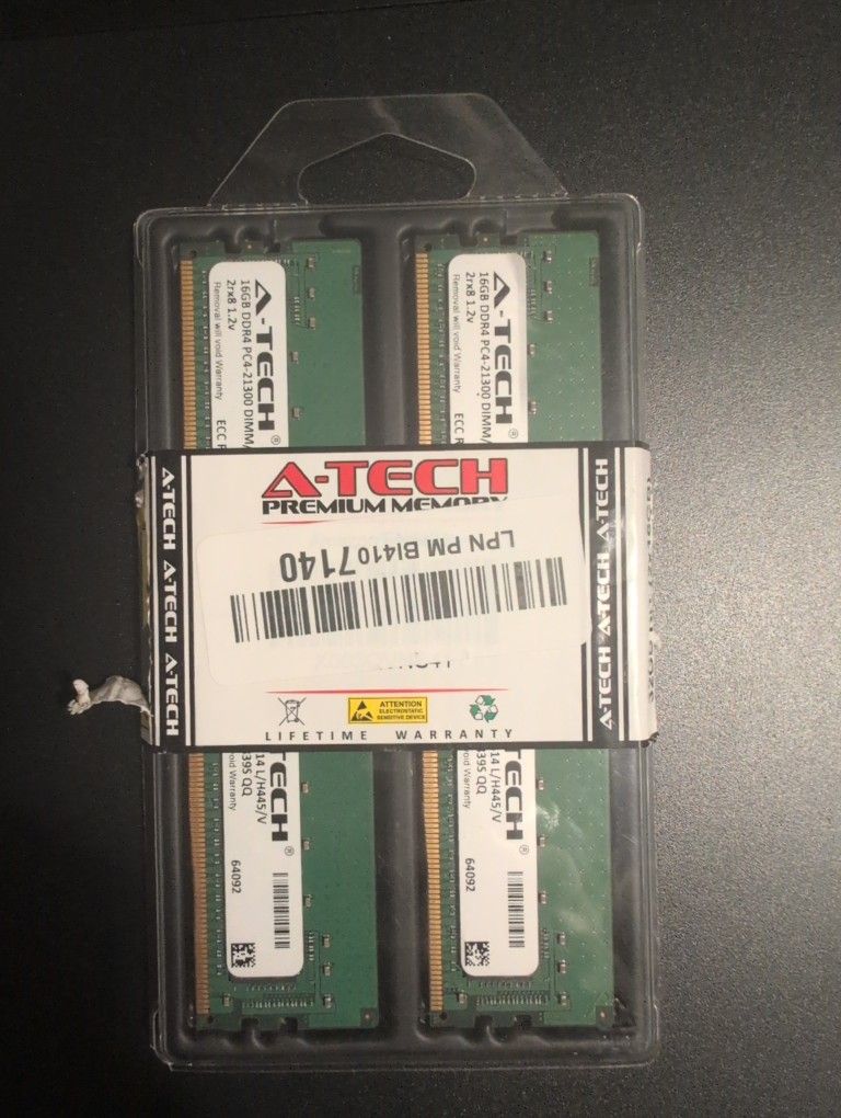 2x16GB DDR4 RDIMM 2666MHz ECC Ram