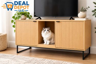 Cat Litter Box Enclosure – Hidden Cat Furniture Cabinet – Brown – New