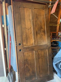 Solid wood 36x80 finished Door pre-hung left hand in swing.