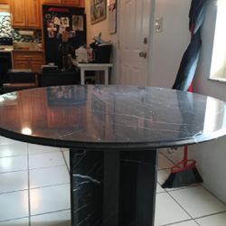 Black Marble Table With Marble Stand