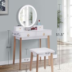 Vanity Set with Lighted Mirror Makeup dressing table