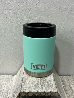 YETI Rambler 12 oz Colster Can Insulator Seafoam Green Stainless Beer Koozie