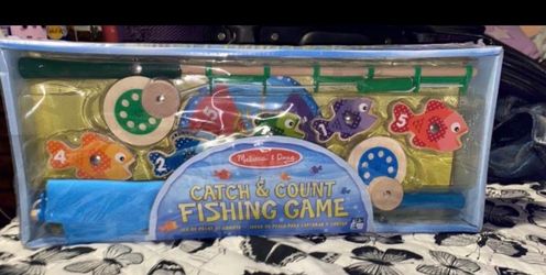 Melissa & Doug Catch & Count Wooden Fishing Game with 2 Magnetic Toy Rods - FSC Certified