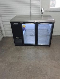 Everest Commercial Cooler 49"W 2 Glass Swing Door Back Bar Refrigerator Fridge