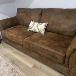 Suede Brown Couch 