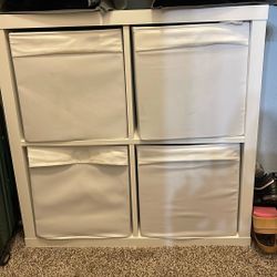30in By 30in White Four Cube Storage 