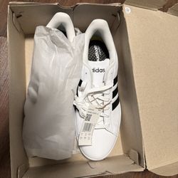 MENS ADIDAS GRAND COURT 2.0 CLOUDFOAM SHOES, WHITE, SIZE 10.5 