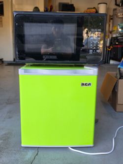 Microwave and mini fridge