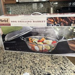 BBQ GRILLING BASKET 11.5” dia. Stailess Steel