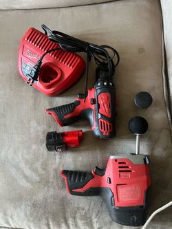Milwaukee M12 Drill Driver Jigsaw with Massager Attachments and M12 Battery and Charger