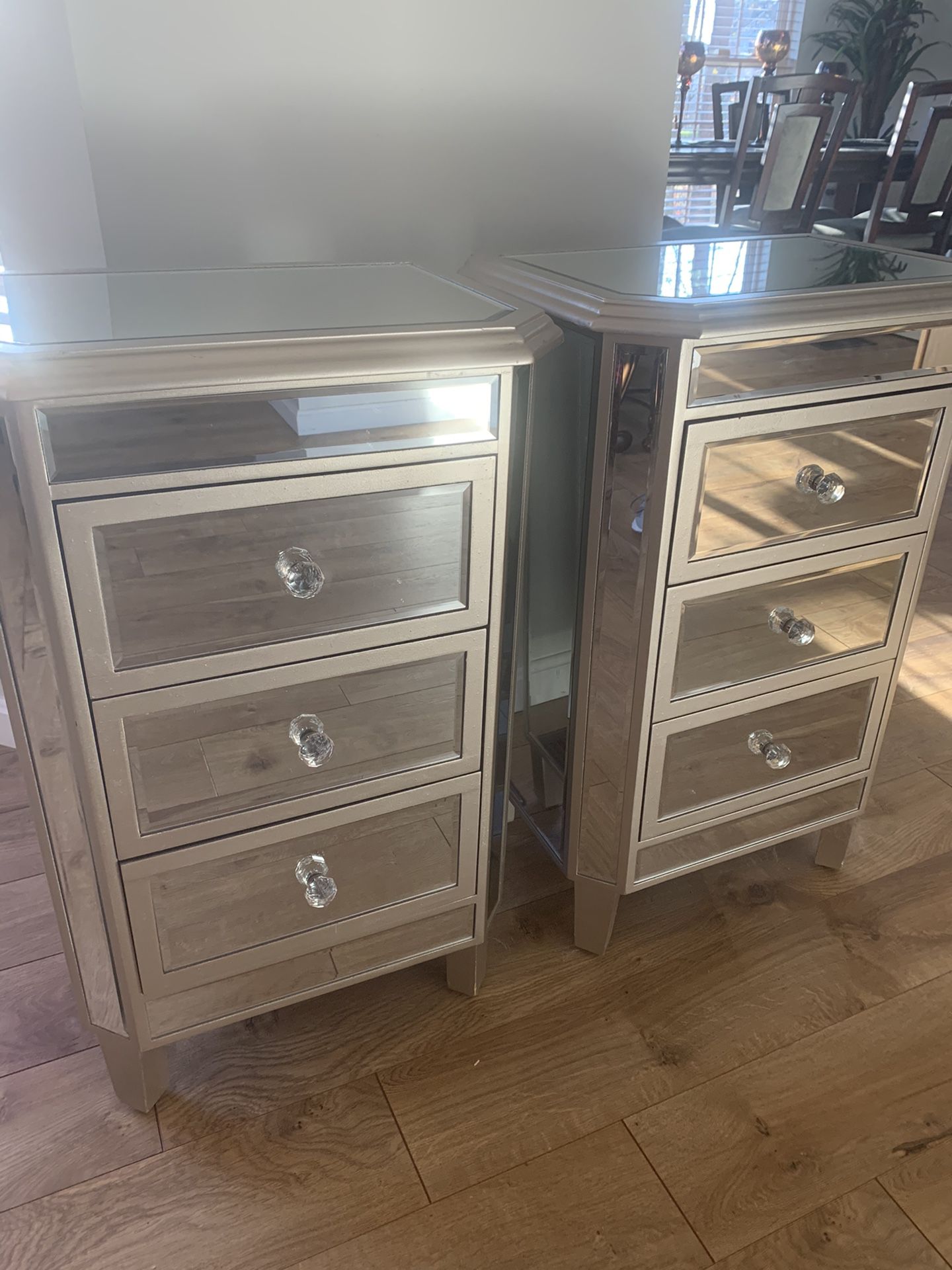 Mirrored Nightstand Tables (high quality)
