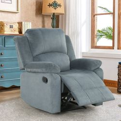 Recliner Chair with Soft Padded Headrest and Armrest, Theater Reclining Chair Sofa for Living Room and Bedroom