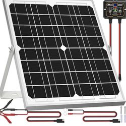 Solar Panel Kit 20W 12V, Solar Battery Trickle Charger Maintainer + Upgrade Controller + Adjustable Mount Bracket for Boat Car RV Motorcycle Marine Au