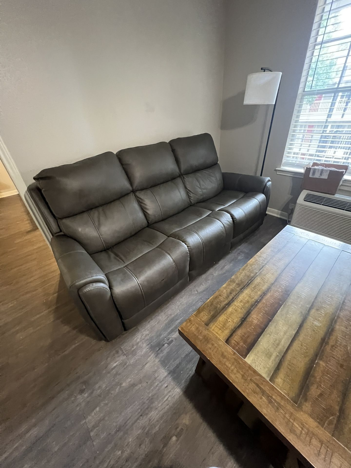 Gray Leather Couch Recliners $400 OBO 