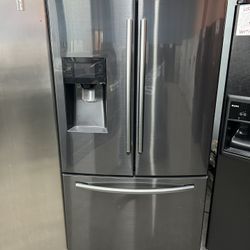 Black Stainless French Door Refrigerator With 2nd Ice T