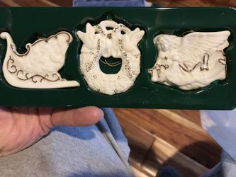 AVON bisque porcelain Christmas ornaments