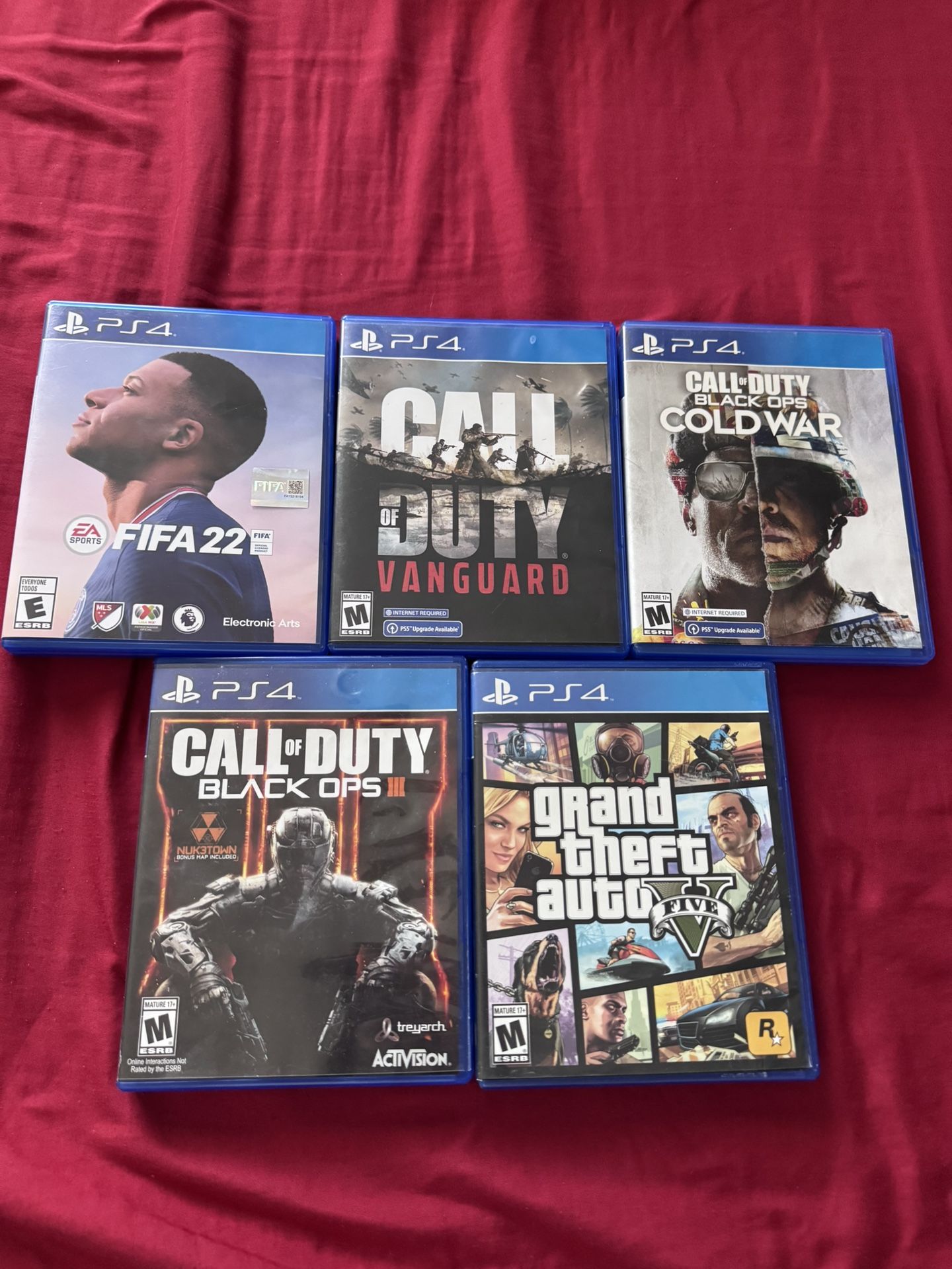 PS4 Games – Call of Duty, GTA V, FIFA 22 – $25 Each