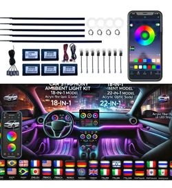 Universal RGB Symphony Car Interior LED Ambient Acrylic Guide Light APP Control