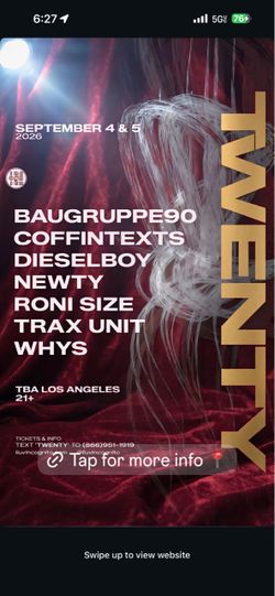 1 ticket for sale baugruppe90 09/04/26