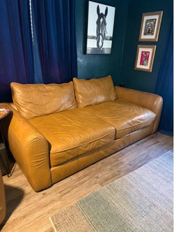 RC Willey Corvana leather couch and chair set