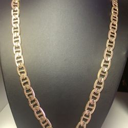 Beautiful 24 "Gold Plated 10mm Men's Chain in Sailor Link