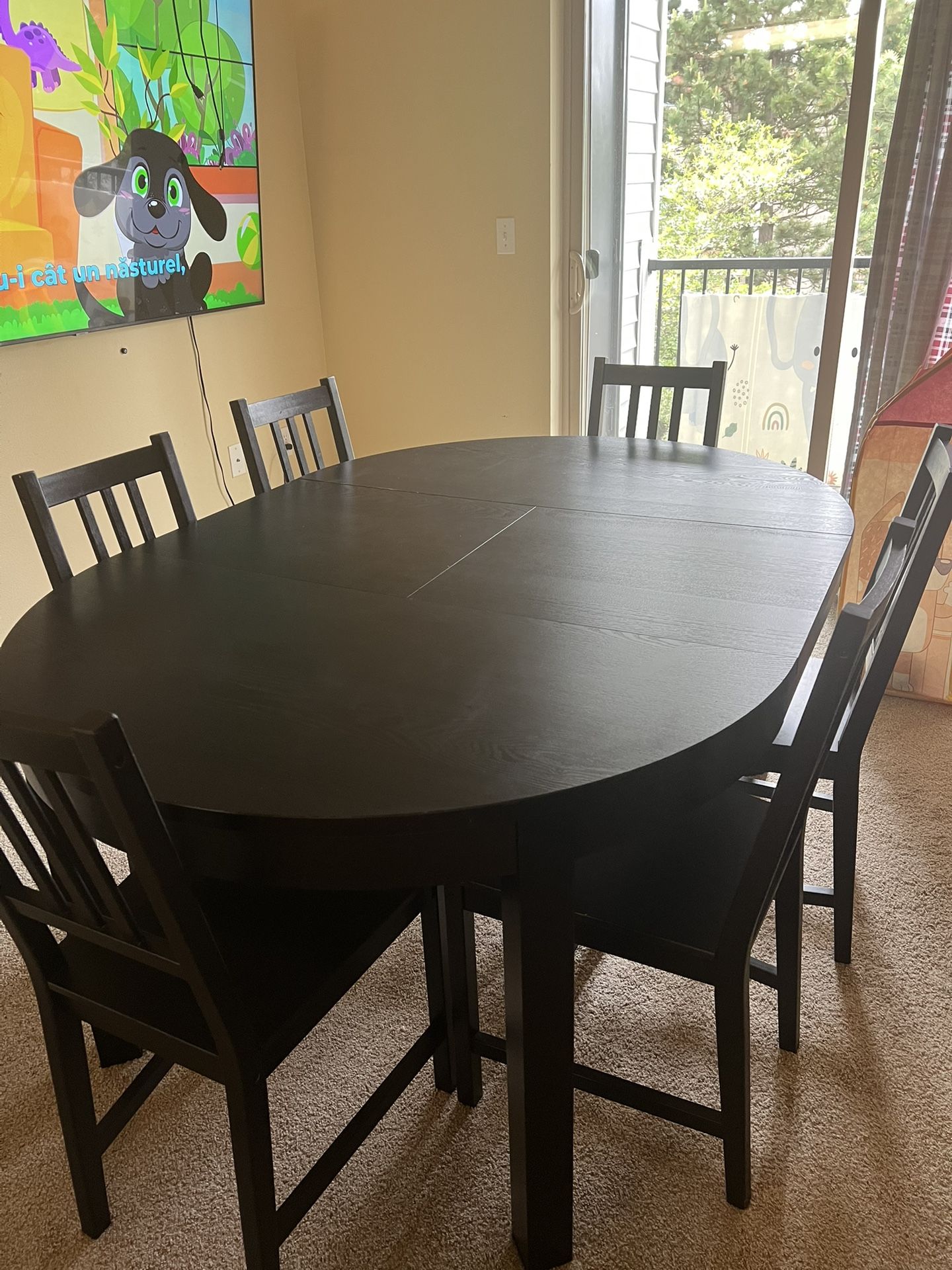 Adjustable Dining Table With 6 Chairs
