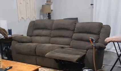 Reclining microfiber sofa