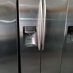 Samsung Refrigerator Side By Side Stainless Steel Everything Works Good 👍