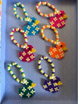 Flower ducks perler kandi bracelets festivals raves