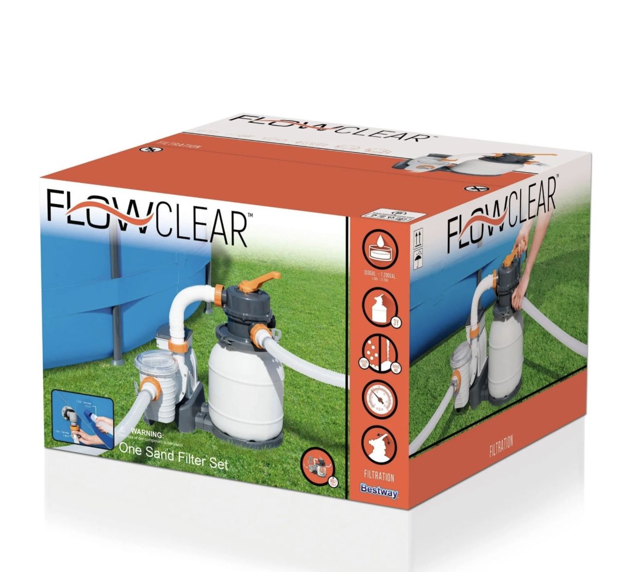 Bestway - 58498E Durable Flowclear 1500 Gallon Sand Filter for Swimming Pools - NO PUMP INCLUDED