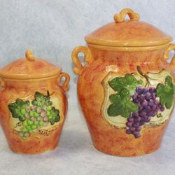 Certified International Grape Vine by Susan Winget Canister Alsace & Bordeaux