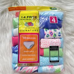 Fruit of the Loom Girls Tag-Free Cotton Bikinis Multi Size 4 (18 Total)