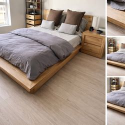 Restoration Hardware Queen Platform Bed – Solid Wood