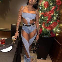 Mugler Cut Out Spiral Jeans And Corset 