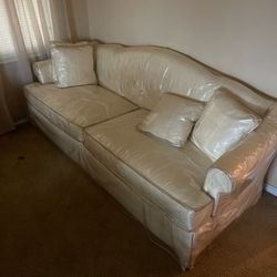 2pc Cream Sofa Set