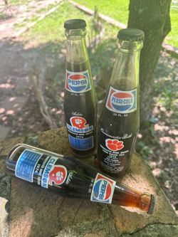 Rare 1974 Clemson Tigers Commemorative Pepsi Bottles - Vintage Lot