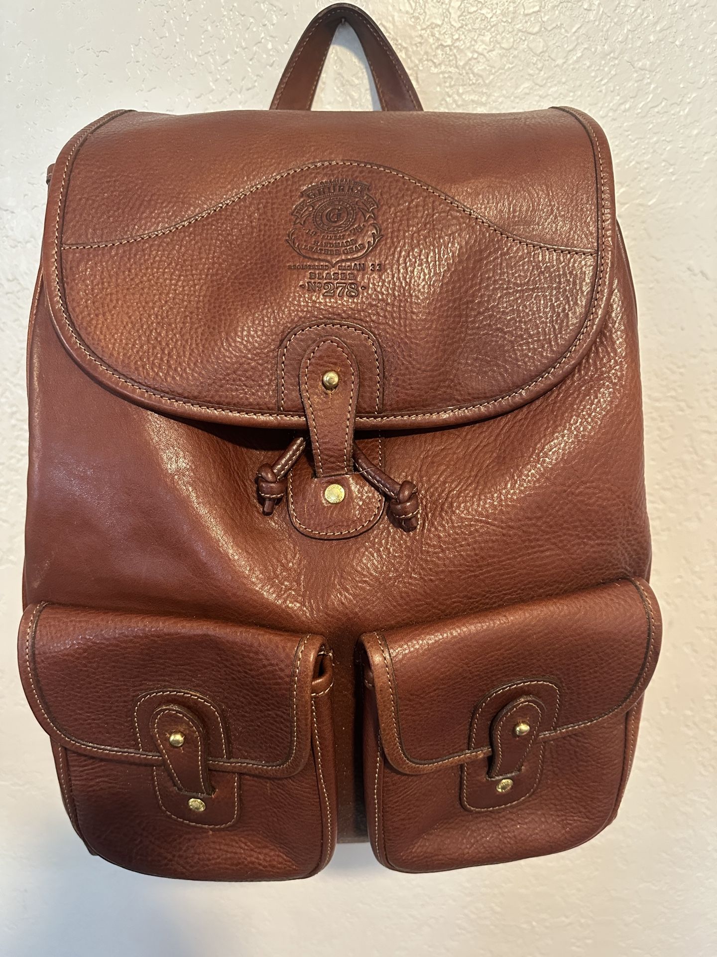 Ghurka Brown Leather Blazer Backpack No 278