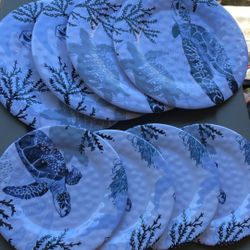 8 Piece Turtle  Plates 