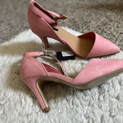 Pink Suede Heels