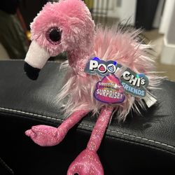 Poochi’s  Friends Ostrich Squeeze, And Surprise !!New With Tags 7 Inches Tall 