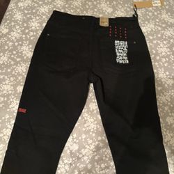Ksubi’s Black With Red Stitching Size 34