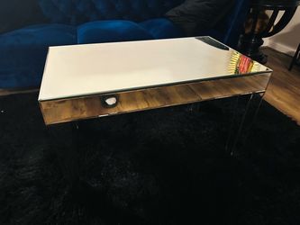 Glass coffee table/Vintage arm chair/Side table