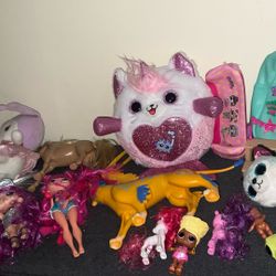 Toys includes lol OMG doll, Nana surprise, doll and rainbow, corn, mermaid edition
