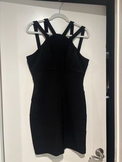 Black Mini Bodycon Dress Multi-Strap size large