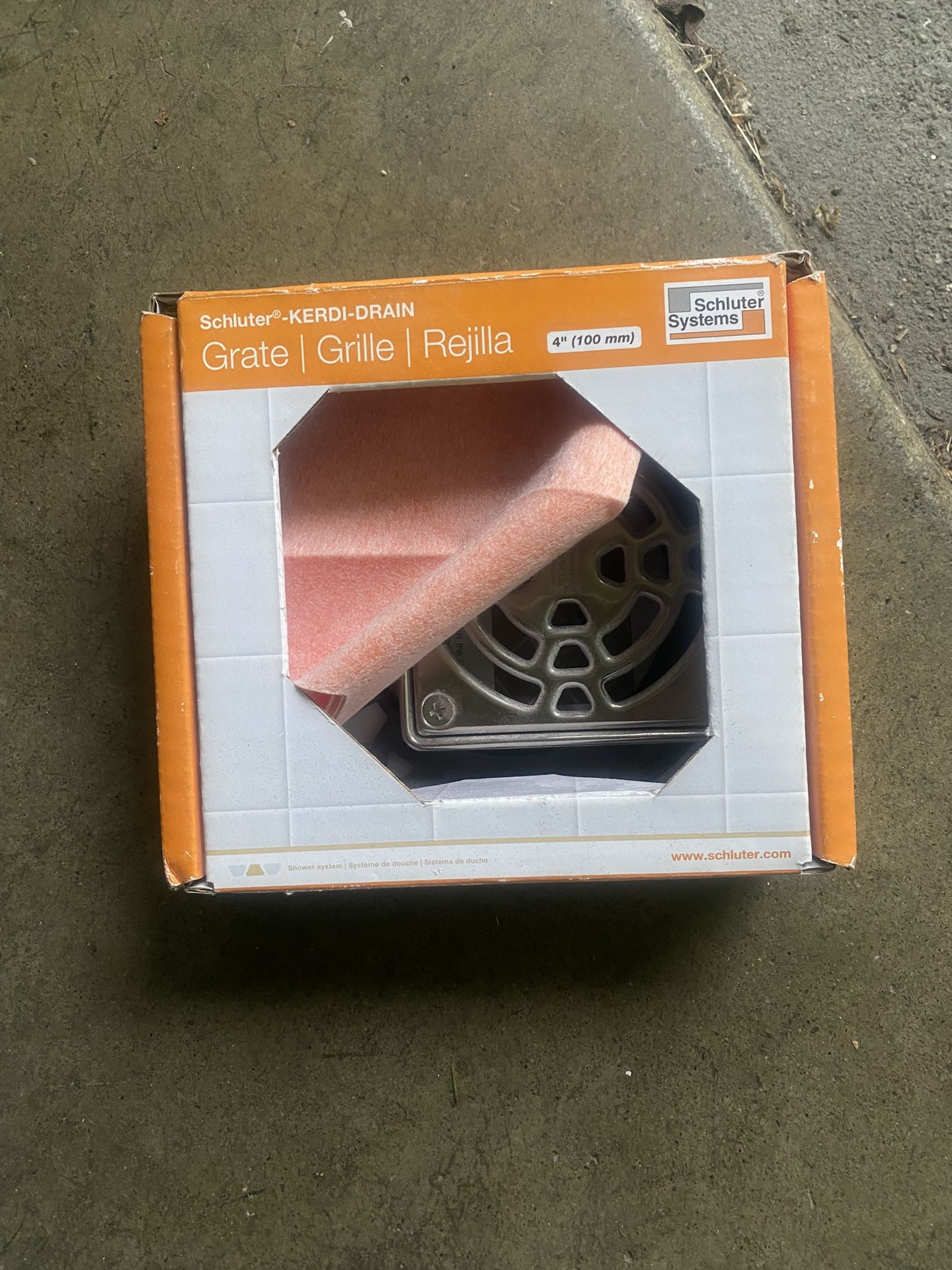 Schluter Kerdi Grate-Drain 4" Stainless steel 
