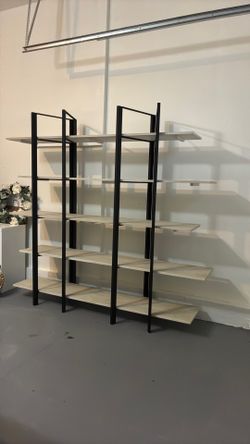 Beautiful and versatile black iron and wood display rack