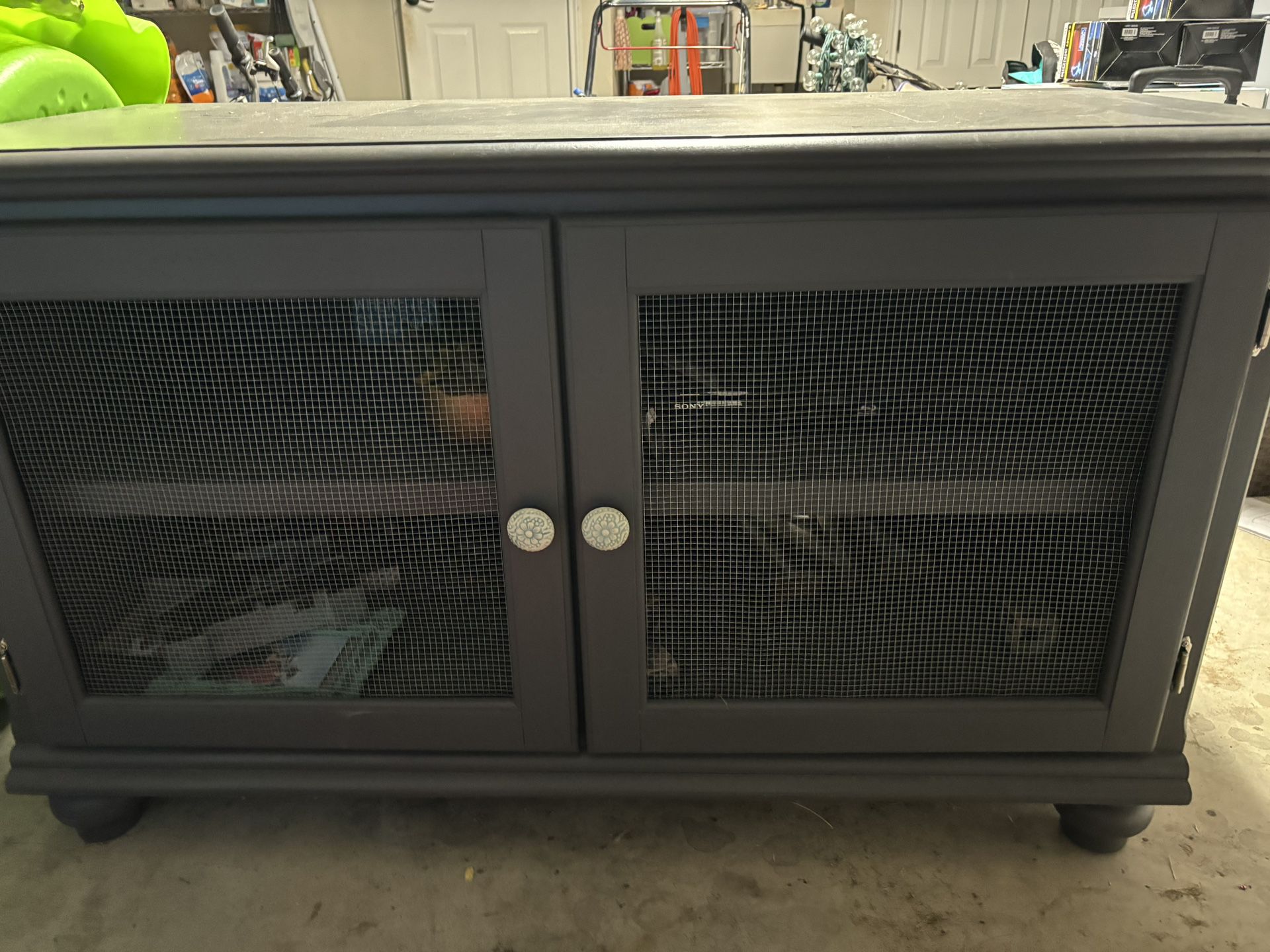 Grey TV stand 