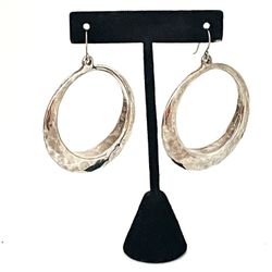 Sterling Hammered Hoop Earrings Israel