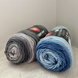2 Skeins Red Heart Super Saver Ombre Yarn 